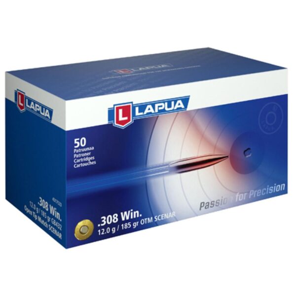 LP4317523 Lapua OTM Rifle Ammo 308 Winchester 185gr Scenar 2475 fps 50/ct