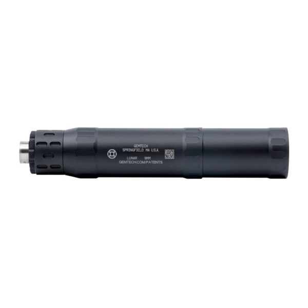 MO12711 Gemtech LUNAR 9 Aluminum Pistol Suppressor 9mm Luger Black Compatible with all GM-9 mounting options