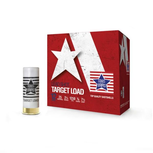 OQCT12475 Star & Stripes Target Load Shotshells 12ga 2-3/4" 7/8oz 1250 fps #7.5 25/ct