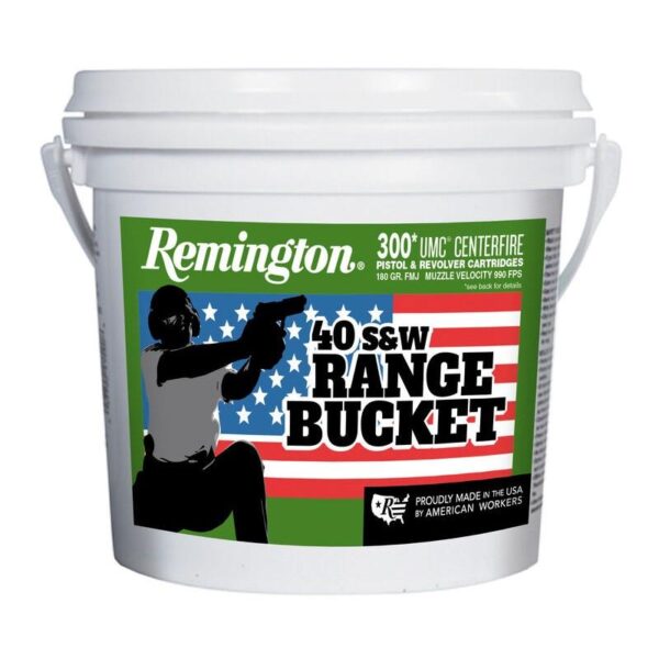 RT23976 1 Remington UMC Range Bucket Handgun Ammunition .40 S&W 180 gr FMJ 990 fps 300/ct