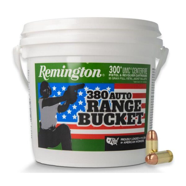 RT23978 1 Remington UMC Range Bucket Handgun Ammunition .380 Auto 95 gr FMJ 955 fps 300/ct