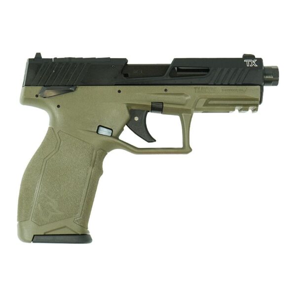 TX12TX22P141O 1 Taurus TX22 Handgun .22 LR 16&22rd Magazines 4.6" Barrel Black Slide/ODG Frame T.O.R.O.