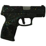 Taurus g2c 9mm bk bk 3 2 2x12 blk base frame slide multi color paint splatter TX1G2C9311280SP 0003 Layer202 Taurus G2C Custom "Multi-Color Paint Splatter" Handgun 9mm Luger 12rd Magazines (2) 3.2" Barrel