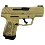 UR3503FDE 1 Ruger Max-9 Optic Ready Handgun 9mm Luger 12rd Magazine 3.2" Barrel Fiber Optic Sights FDE Manual Safety