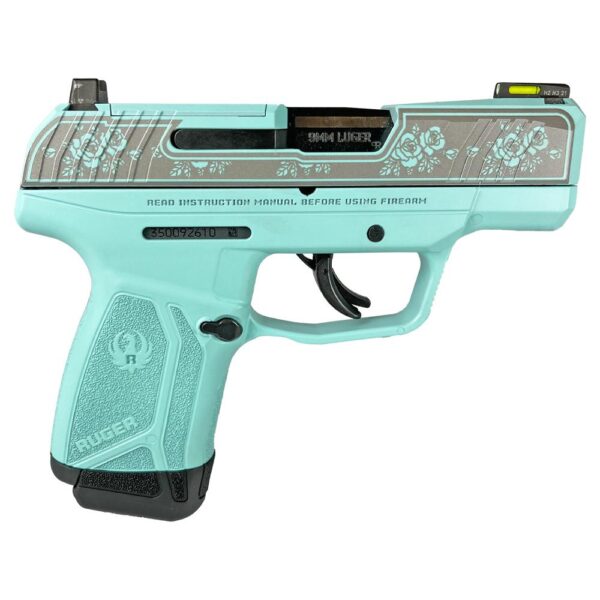 UR3503GNRT 1 Ruger "Tiffany Frame/Rose Slide" Max-9 Pro Handgun 9mm Luger 12/rd Magazines (2) 3.2" Barrel Optic Ready