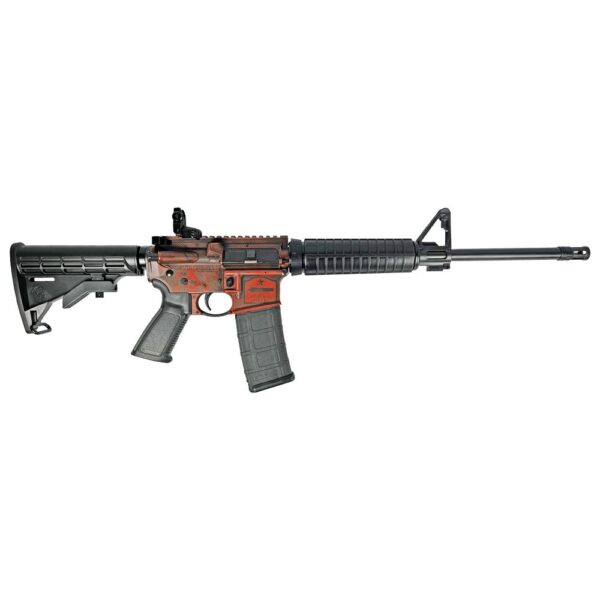 UR8500TXO 1 Ruger "Texas Orange" AR-556 Rifle 5.56mm NATO 30rd Mag 16.10" Barrel Custom Stock Finish