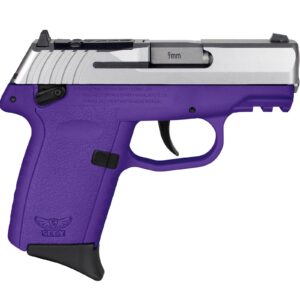 SCCY CPX-1 9mm pistol purple polymer frame stainless slide 3.1 inch barrel