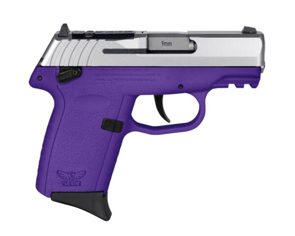 USCPX1TTPURDRG3 1 SCCY CPX-1 RDR Handgun 9mm Luger 10rd Magazine 3.1" Barrel External Safety Only Stainless Slide/Purple Frame