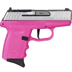 SCCY DVG-1 9mm pistol pink polymer grip stainless slide 3.1 inch barrel