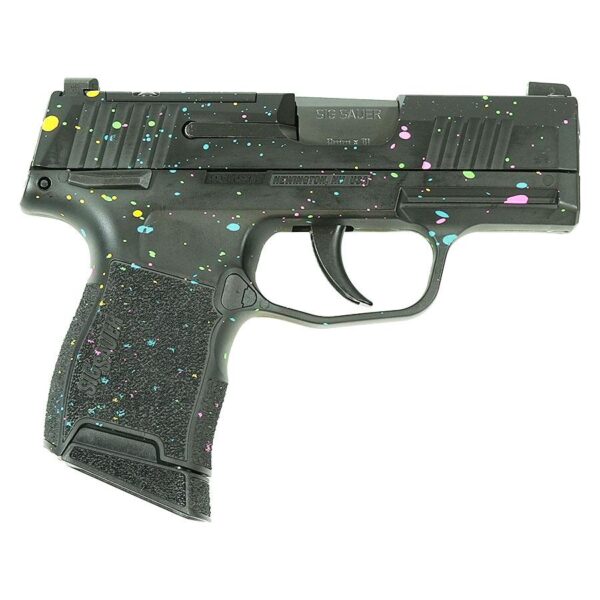 Up365 9mm 3 0002 right Sig Sauer "Multi-Color Paint Splatter" P365 Optic Ready Handgun 9mm Luger 10rd Magazines(2) 3.1" Barrel X-RAY 3 Sights Manual Safety