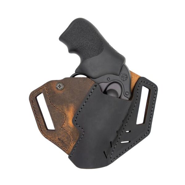 VEREV201 1 Versacarry OWB Revolver Holster for S&W J Frame Ruger LCR Brown/Black RH