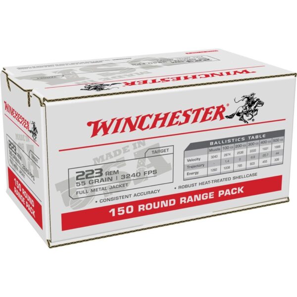 WNW223150 2 1 Winchester USA Lake City Rifle Ammunition .223 Rem 55 gr. FMJ 3240 fps 150/ct