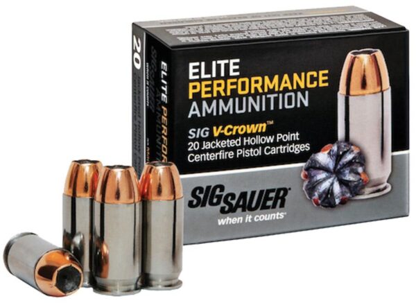 XI501700 Sig Elite V-Crown Handgun Ammunition .40 S&W 180 gr JHP 985 fps 20/ct