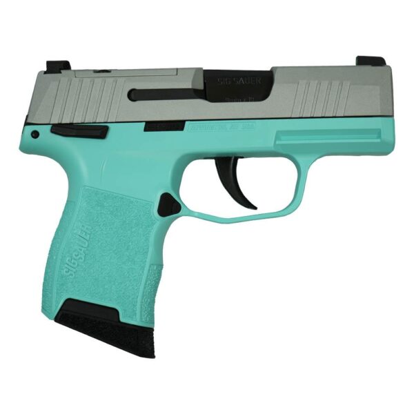 XI681235TFCSS 1 Sig Sauer "Silver Slide/Tiffany Frame" P365 Optic Ready Handgun 9mm Luger 10rd Magazines(2) 3.1" Barrel X-RAY 3 Sights Manual Safety