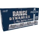 XN9APD 1 Fiocchi Pistol Shooting Dynamics Handgun Ammunition 9mm Luger 147 gr FMJ 1000 fps 50/box