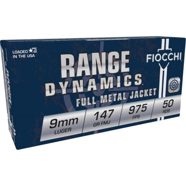 XN9APD 1 Fiocchi Pistol Shooting Dynamics Handgun Ammunition 9mm Luger 147 gr FMJ 1000 fps 50/box