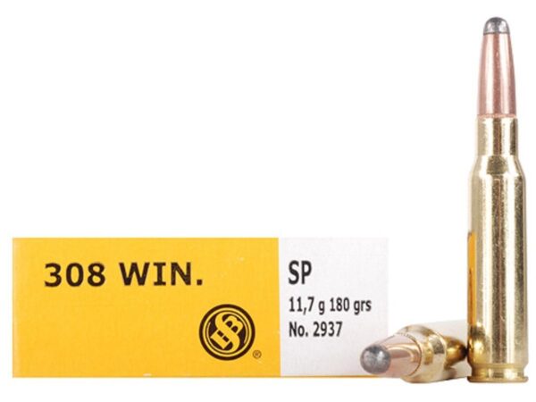 ZYSB308C Sellier & Bellot Rifle Ammunition .308 Win 180 gr SP - 20/box