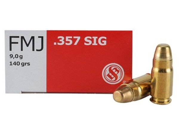 ZYSB357SIG Sellier & Bellot Pistol & Revolver Ammo .357 Sig 140 gr FMJ 50/Box