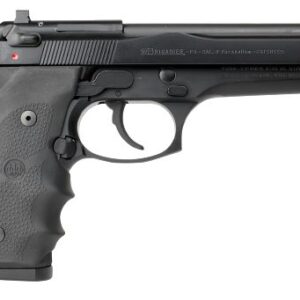 Beretta 92FS Brigadier 9mm pistol with 4.9 inch barrel and Hogue wrap-around grips