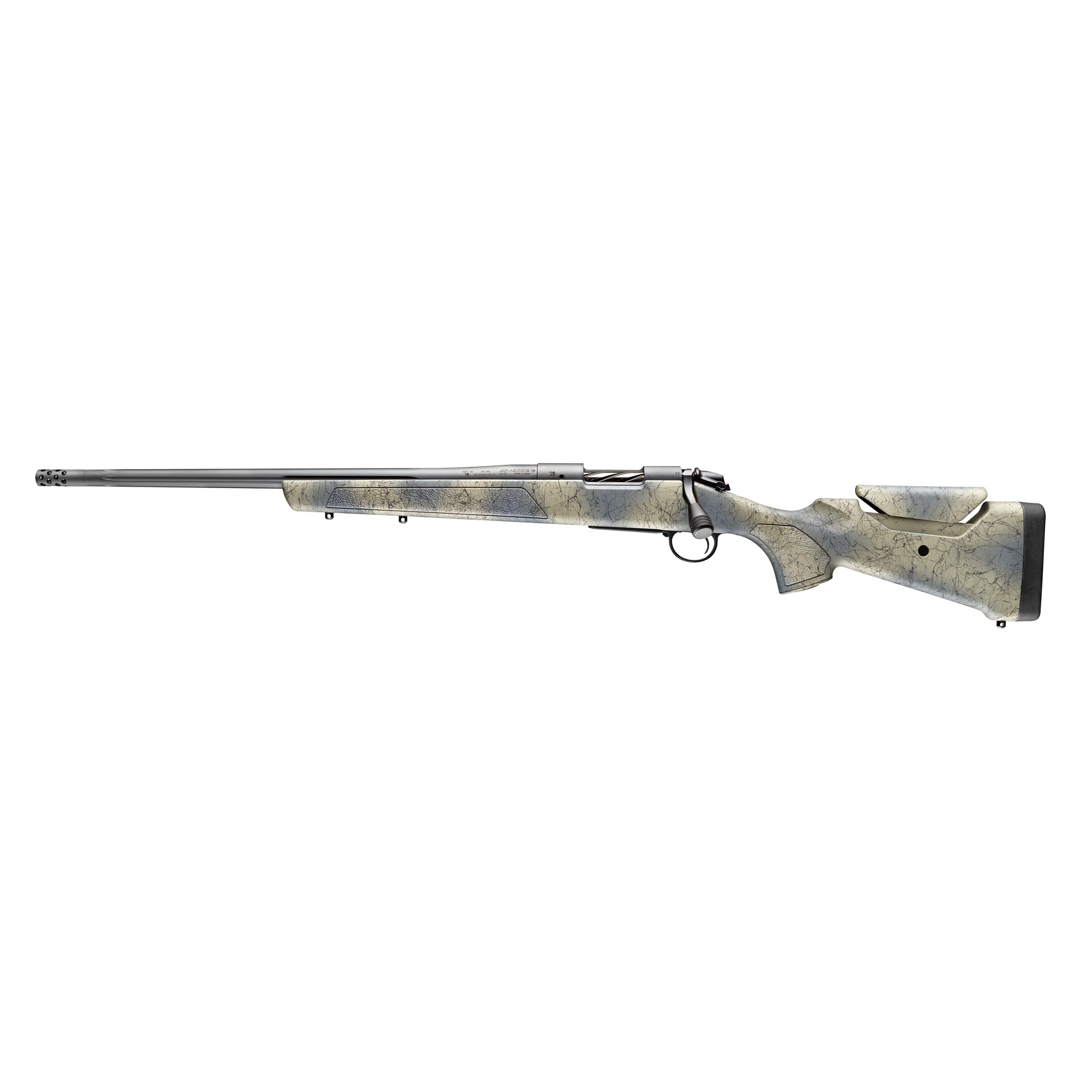 Bergara B-14 Wilderness Series .22-250 Remington left-hand bolt-action rifle with 20-inch threaded barrel and digital camo st