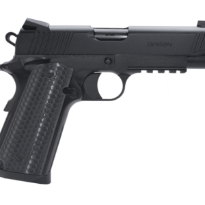 Girsan MC1911 C .45 ACP 4.4 in black pistol side view with accessory rail