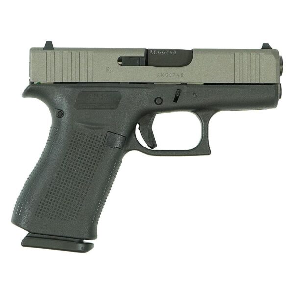 glock 43x fs 9mm pistol two tone silver grey silver slide 0002 right Glock 43X "Two-Tone Sliver/Grey" Handgun 9mm Luger 10rd Magazines(2) 3.41" Barrel USA Made