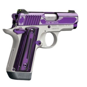Kimber Micro Amethyst .380 ACP pistol with amethyst purple slide and G10-style grips