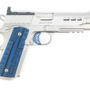 Kimber Rapide Ice 9mm stainless 1911 pistol with blue and black G10 grips
