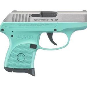 Ruger LCP .380 ACP pistol turquoise Cerakote frame stainless slide 2.75 inch barrel