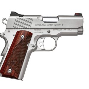 Kimber Stainless Ultra Carry II 9mm pistol satin silver rosewood grips 3-inch barrel