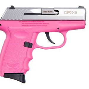 SCCY CPX-3 pink stainless pistol right-side view