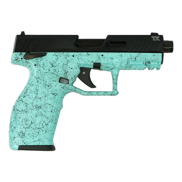 taurus 2tx 22 22lr 4 cyn splat bk bk 1x16 Taurus TX22 Gen 2 Handgun .22 LR 16&22rd Magazines (2) 4.6" Barrel Cyan Splatter Grip/Black Slide Optics Ready