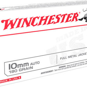 Winchester Ammo USA10MM USA  10mm Auto 180 gr Full Metal Jacket Flat Nose 50 Per Box/10 Case