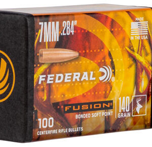 Federal FB284F1 Fusion Component  7mm .284 140 gr Fusion Soft Point 100 Per Box/ 4 Case