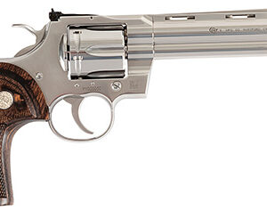 Colt Mfg PYTHONSP6WTS Python  38 Special/357 Mag 6 Shot 6" Stainless Vent Recessed Target/Vent Rib Barrel, Cylinder & Frame, Walnut w/Colt Medallion Grip