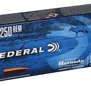 Federal V22250VM2 Varmint & Predator  22-250Rem 55gr Hornady V-Max 20 Per Box/10 Case