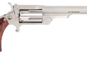 North American Arms 22MCR4 Ranger II  22 LR or 22 WMR Caliber with 4" Barrel, 5rd Capacity Cylinder, Overall Stainless Steel Finish & Rosewood Boot Grip Includes Cylinder