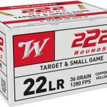 123898 Winchester Ammo 22LR222HP USA 22LR 36gr Copper Plated Hollow Point 222 Per Box/10 Case