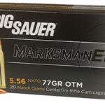 131563 Sig Sauer E556M420 Marksman 5.56x45mm NATO 77 gr Open Tip Match 20 Per Box/ 10 Case