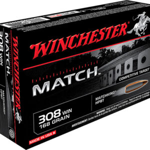 Winchester Ammo S308M Match  308 Win 168 gr Sierra MatchKing BTHP 20 Per Box/ 10 Case