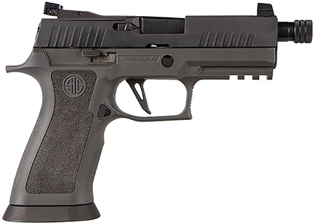 Sig Sauer P320 X-Carry Legion 9mm pistol with 4.6 inch threaded barrel in Legion Gray