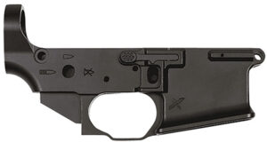 a black gun with a white background