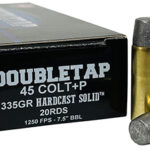 167918 DoubleTap Ammunition 45P335HC 45Colt+P 335gr Hard Cast Solid 20 Per Box/25 Case