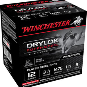 Winchester Ammo SSH12LH3 Drylok Super Steel High Velocity 12 Gauge 3.50" 1 1/2 oz 3 Shot 25 Per Box/ 10 Case