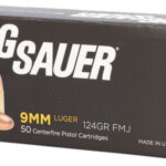 23477 Sig Sauer E9MMB250 Elite Ball 9mm Luger 124 gr Full Metal Jacket 50 Per Box/ 20 Case