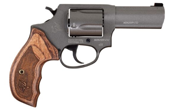 Taurus 605 .357 Magnum revolver with wood grips and night front sight