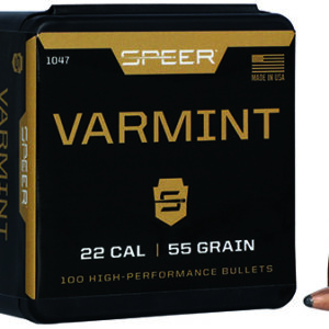 Speer 1047 Varmint  22 Cal .224 55 gr Jacketed Soft Point 100 Per Box/ 5 Case