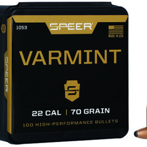 Speer 1053 Varmint  22 Cal .224 70 gr Jacketed Soft Point 100 Per Box/ 5 Case