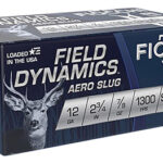 34349 Fiocchi 12LESLUG Field Dynamics Aero 12Gauge 2.75" 7/8oz RifledSlug Shot 10 Per Box/25 Case