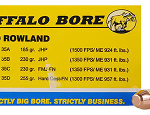 Buffalo Bore Ammunition 35C20 Personal Defense Strictly Business 460Rowland 230gr Full Metal Jacket Flat Nose 20 Per Box/12 Case